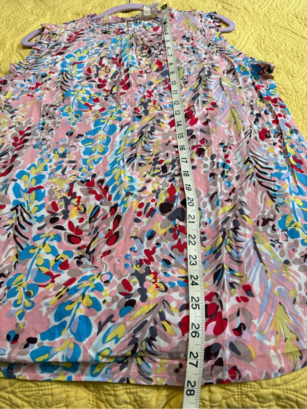 H128 NWT Ott XL pp21 Floral Ruffle Sleeveless Pink Multi Top - Picture 10 of 12